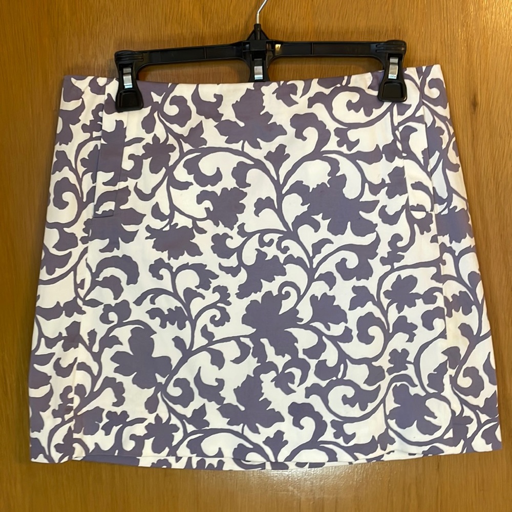 J. Crew Womens 4 Dusty Purple and White Skirt with Pockets